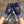 SADDLE GLOVES IN INDIGO BLUE LAMBSKIN MIX MONO JACQUARD FABRIC 465051