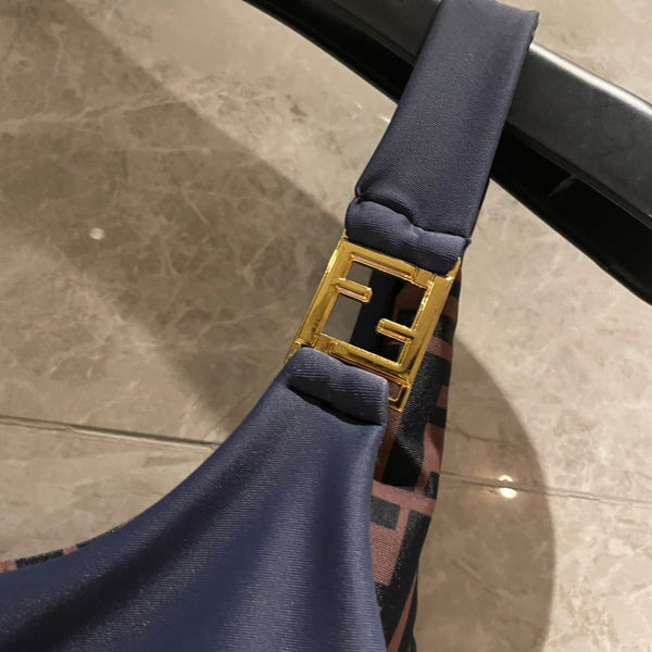 Fendi Swimsuit Navy Blue Cotton 180519
