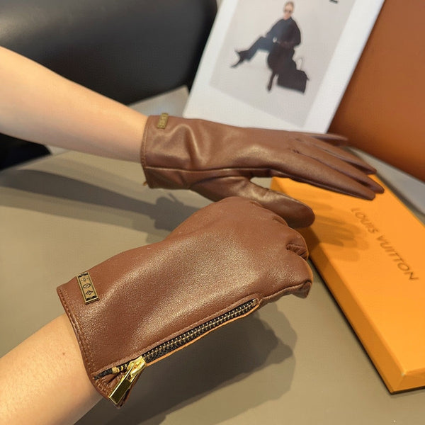 GLOVES IN CHOCOLATE BROWN LAMBSKIN 432687