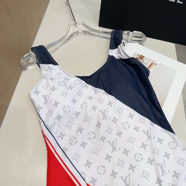 LV Swimsuits Black Red White Cotton 180530