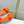 PRA TRIANGLE HEEL SATIN SANDALS BRIGHT ORANGE