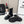 CC 26s Combat Sock Boots Black Calfskin Ribbed Knit 924507