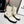CC 26s Combat Sock Boots White Calfskin Ribbed Knit 924506