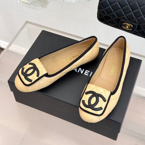 CC 26s Cambon Ballet Flats Beige Quited Lambskin 887795