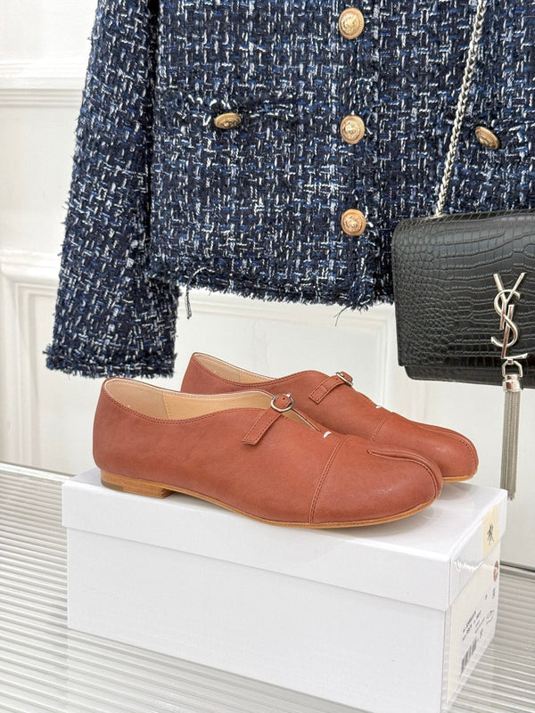 MM6 26s Split-Toe Mary Jane Tan Brown Leather 991573
