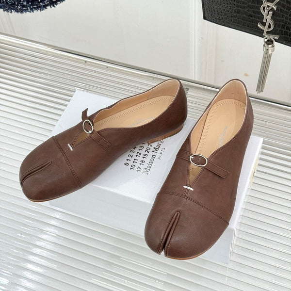 MM6 26s Split-Toe Mary Jane Brown Leather 991575