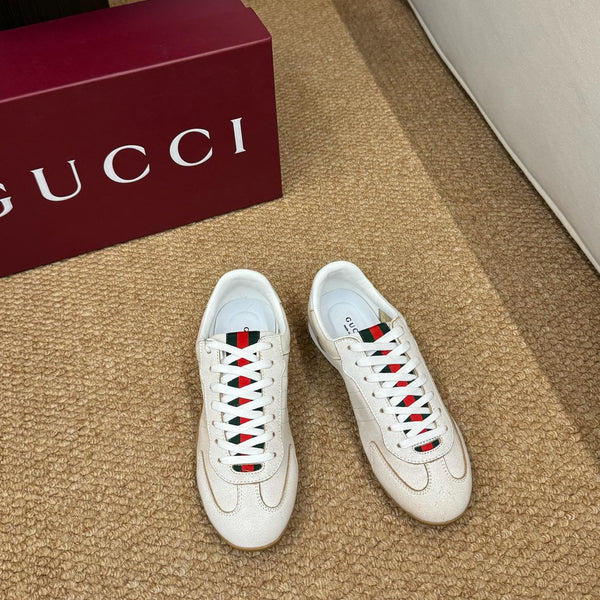 GG 26s Shift Sneakers Ivory Suede Canvas 691474
