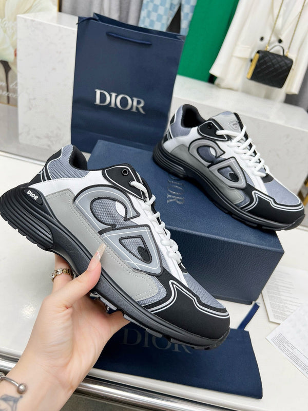 CD B30 SNEAKER BLACK AND GRAY MESH FABRIC