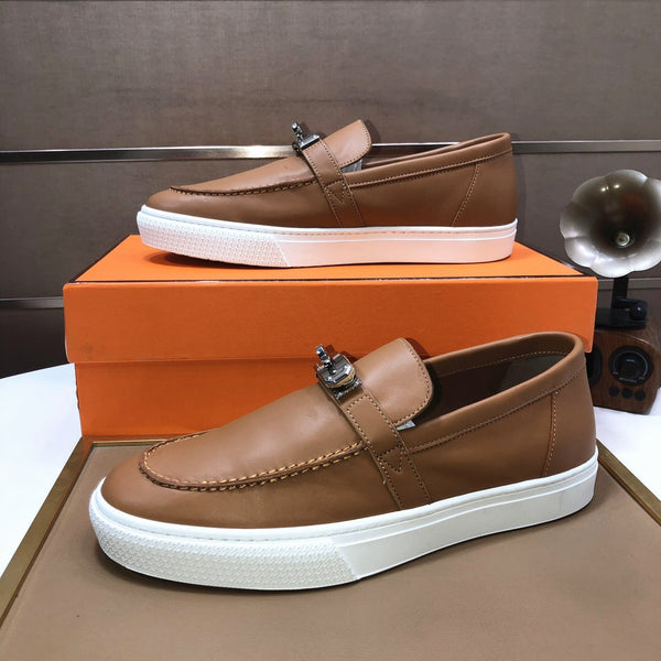 HM Men's Game Slip-on Loafer Brown Cowhide 473159