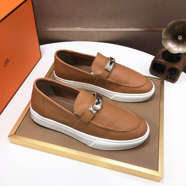 HM Men's Game Slip-on Loafer Brown Cowhide 473159