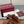GG D-Shaped Sandals Burgundy Sheepskin Canvas 646461