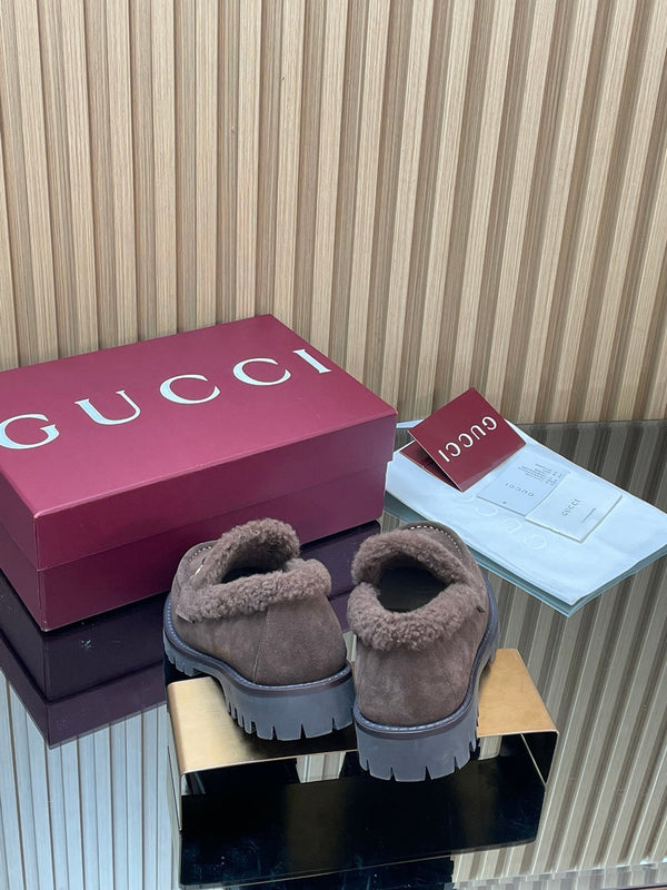 Gucci 2025 Horsebit Loafer Brown Suede Wool 563045