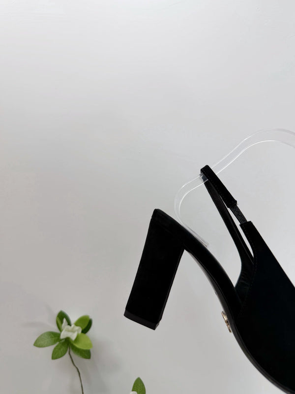 PRA 26SS Slingback 85 Black Suede 592363