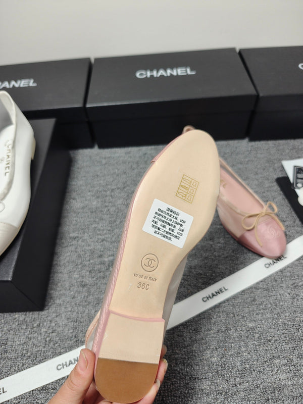CC 26s Ballet Flat Light Pink Mesh Fabric Sheepskin 681981