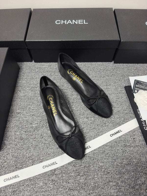 CC 26s Ballet Flat Black Mesh Fabric Sheepskin 681982