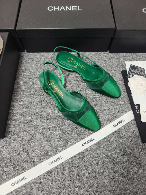 CC 26s Slingback 20 Green Mesh Fabric Sheepskin 681999