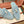 Loro Piana Blue Sky White Suede Charms Walk Flat Mules