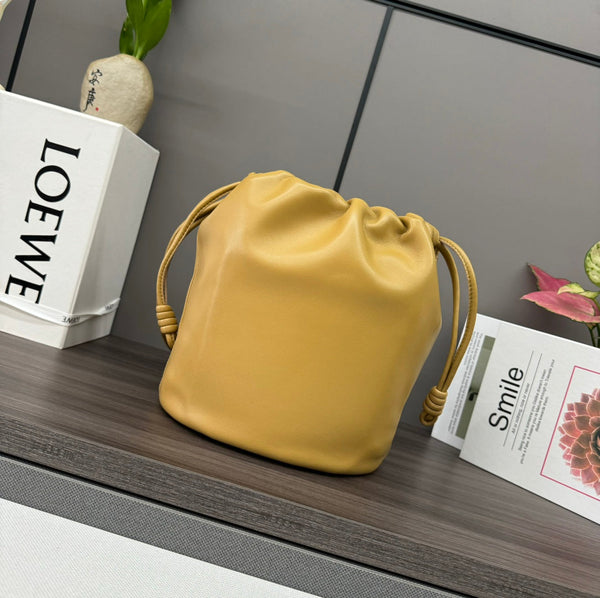 Loewe Flamenco Purse Bucket 32 Gold Lambskin Ghw
