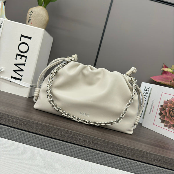 Loewe Flamenco Purse 30 White Lambskin Shw
