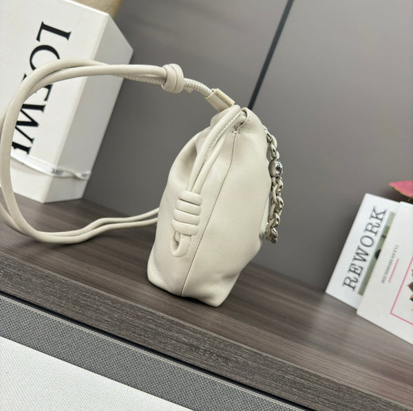Loewe Flamenco Purse 23 White Lambskin Shw