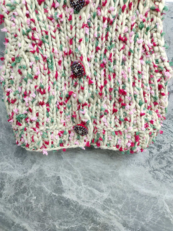 Chanel 2025 Hand-crocheted Cardigan Vest Multicolor Cashmere 327001