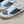 LV TRAINERS IN WHITE CALFSKIN AND SAPPHIRE BLUE JACQUARD