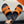 HM Oran H Black Gold Buckle Slippers in Orange  Cowhide 735253