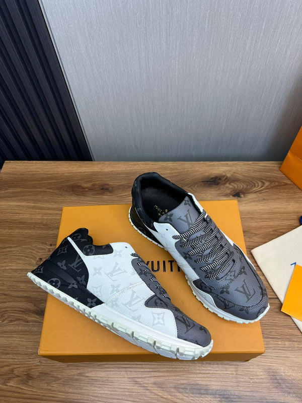 LV SNEAKER BLACK MIX WHITE AND GREY MONOGRAM CALFSKIN