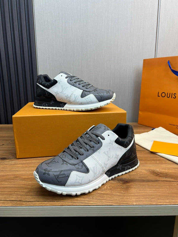 LV SNEAKER BLACK MIX WHITE AND GREY MONOGRAM CALFSKIN