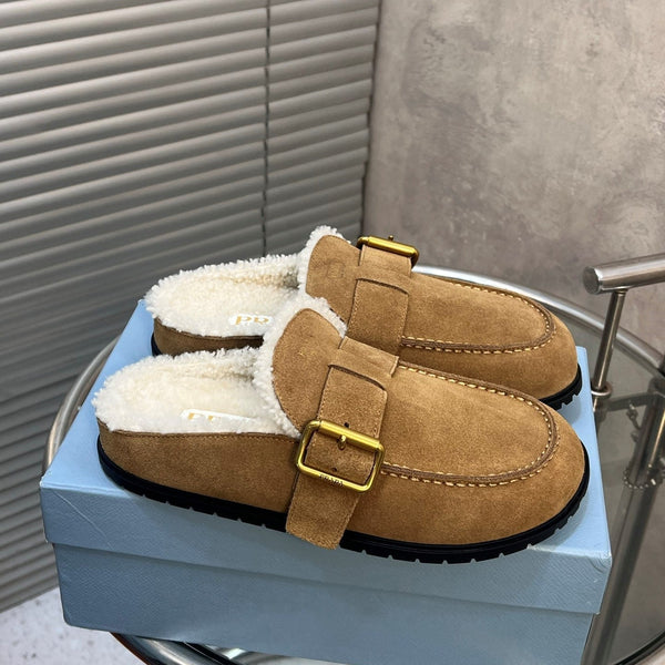 Prad 26s Mules Brown Suede Shearing 952902