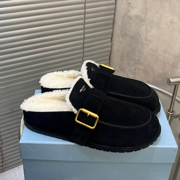 Prad 26s Mules Black Suede Shearing 952903