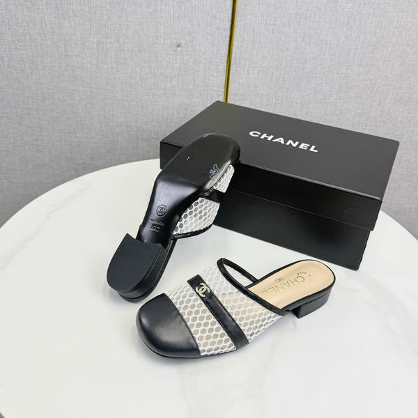CC 26s Sandal Black Beige Mesh Sheepskin 639828