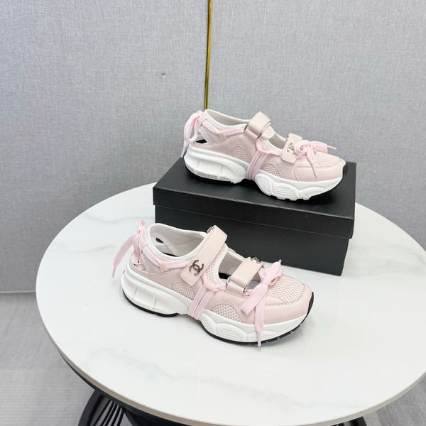 CC 26s Casual Sneakers White Light Pink Mesh Leather 865836