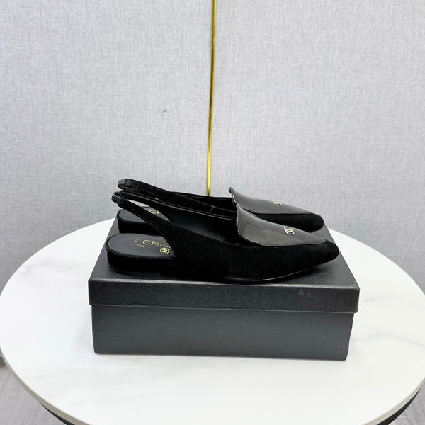 CC 26s Pointed Slingback Flat Black Patent Leather 972778