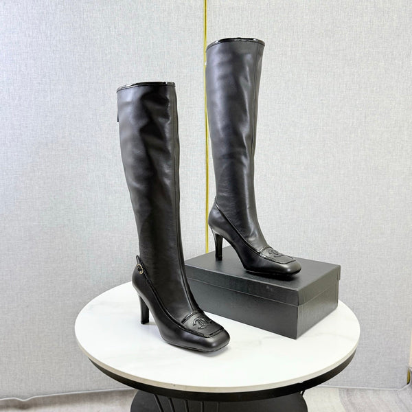 CC 26s Silhouette Long Boots Black Sheepskin 972807