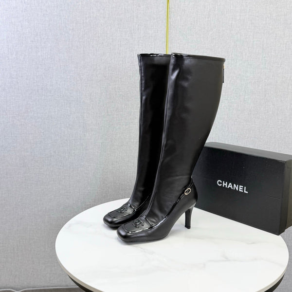 CC 26s Silhouette Long Boots Black Sheepskin 972807