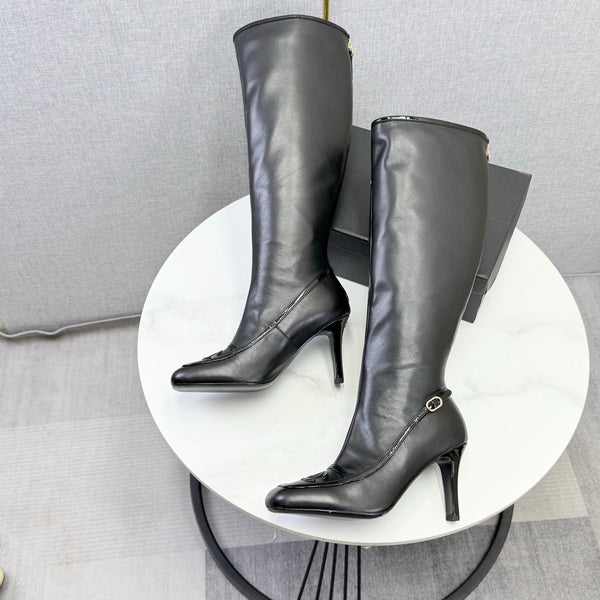 CC 26s Silhouette Long Boots Black Sheepskin 972807