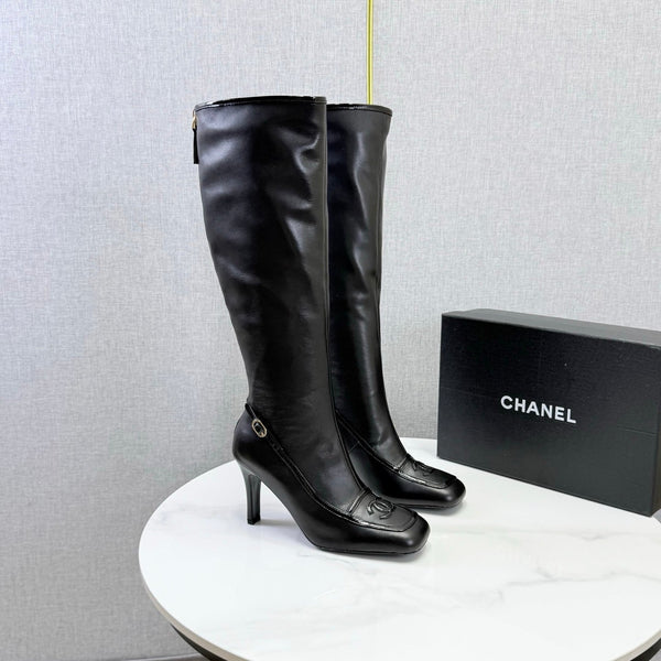 CC 26s Silhouette Long Boots Black Sheepskin 972807
