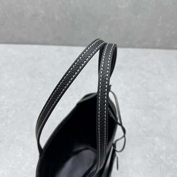 The Row 2025 Park Tote Stitch Bag Black 22cm Leather