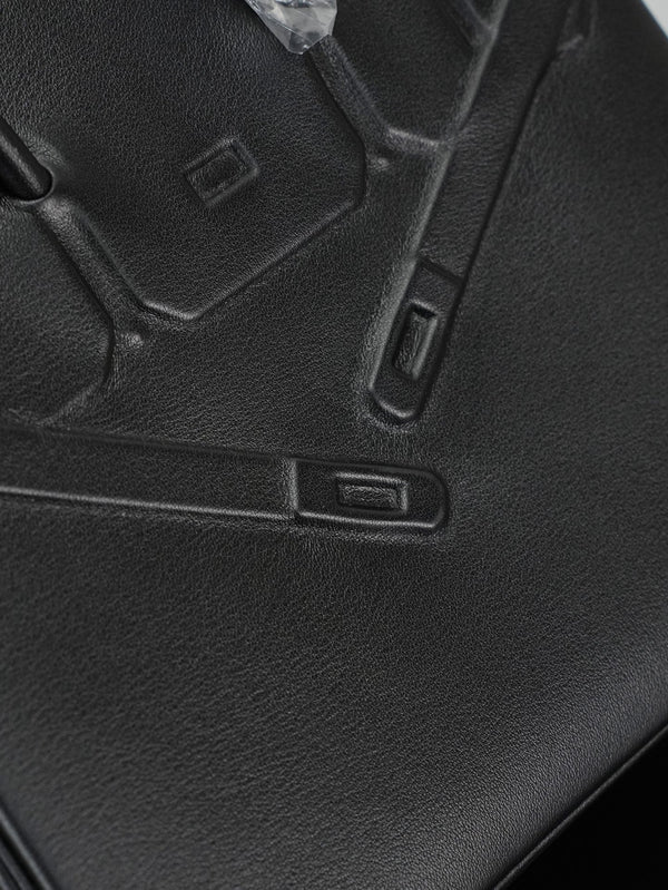 HM Birkin Shadow 25cm Black Leather 284509