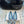 Hangisi 10mm Ballet Flat Ocean Blue Linen with Black Leather Jewel Buckle 161062
