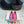 Hangisi 10mm Ballet Flat Dark Pink Linen with Black Leather Jewel Buckle 161065