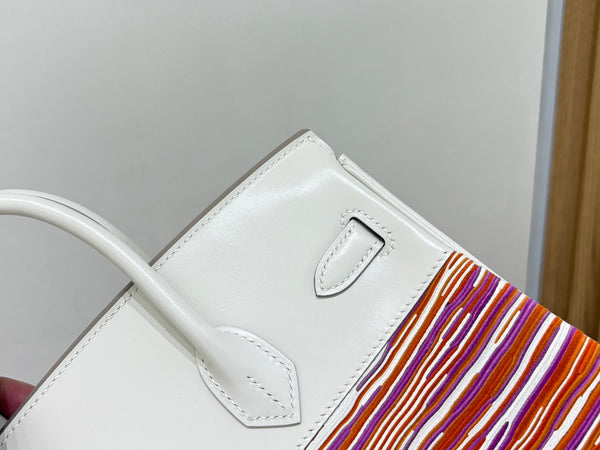 High-end Hermes 2026 Birkin 35 Vibrato Bag Cream White Box Calf