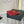 Pra Gold Logo-Stamp Card Holder Red Saffiano Leather