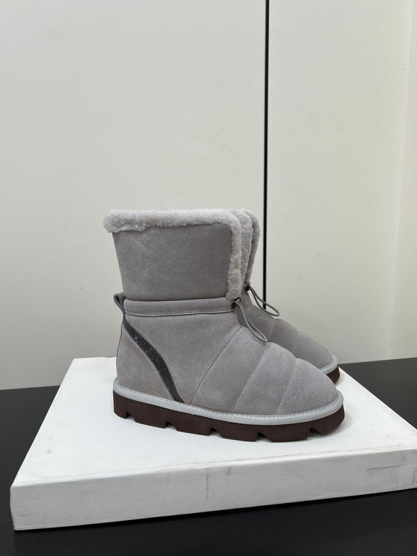 Brunello Cucinelli Snow Boots Grey Suede 619500
