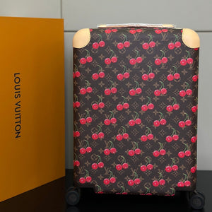 LV 2025 Horizon 55 Cherry Suitcase Brown Red Canvas Cowhide 273839