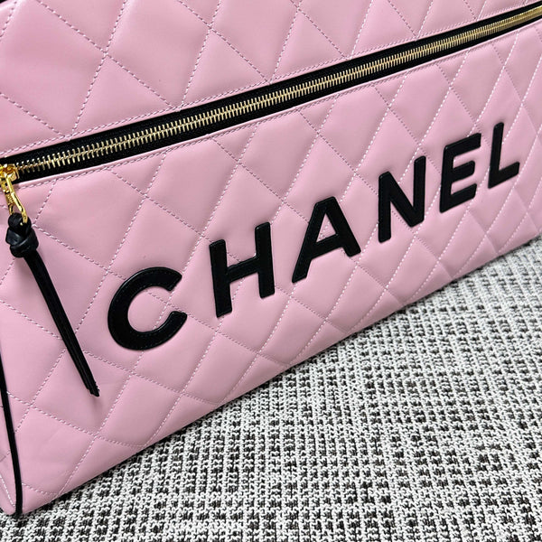 CC 1995 Bowling Duffle Bag 46cm Pink Lambskin