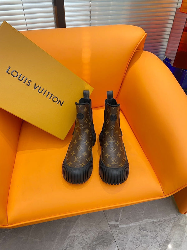 LV Ruby Flat Ankle Boot 55mm Dark Brown Cowhide