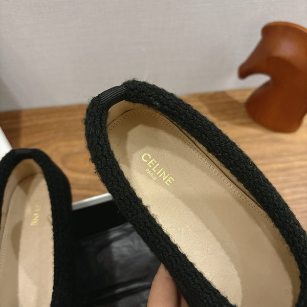 Celine 25 Ballet Flat Black Blend Knitted Wool 541479