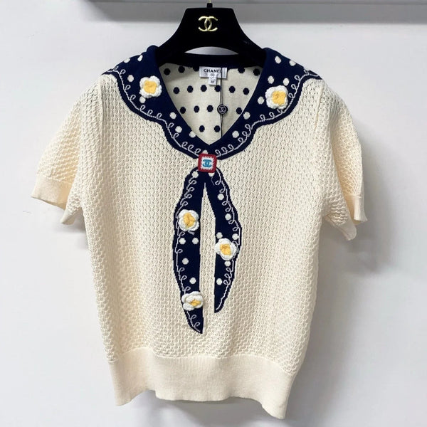 CC 2026 Striking Blue Sailor Short-Sleeve Shirt Cream Wool 650953